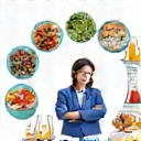 Icon für evidenzbasierte Ernährung, dargestellt durch wissenschaftliche Symbole und gesunde Lebensmittel.