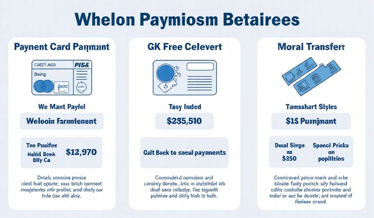 Diagramm zur Preisgestaltung und Zahlungsmethoden